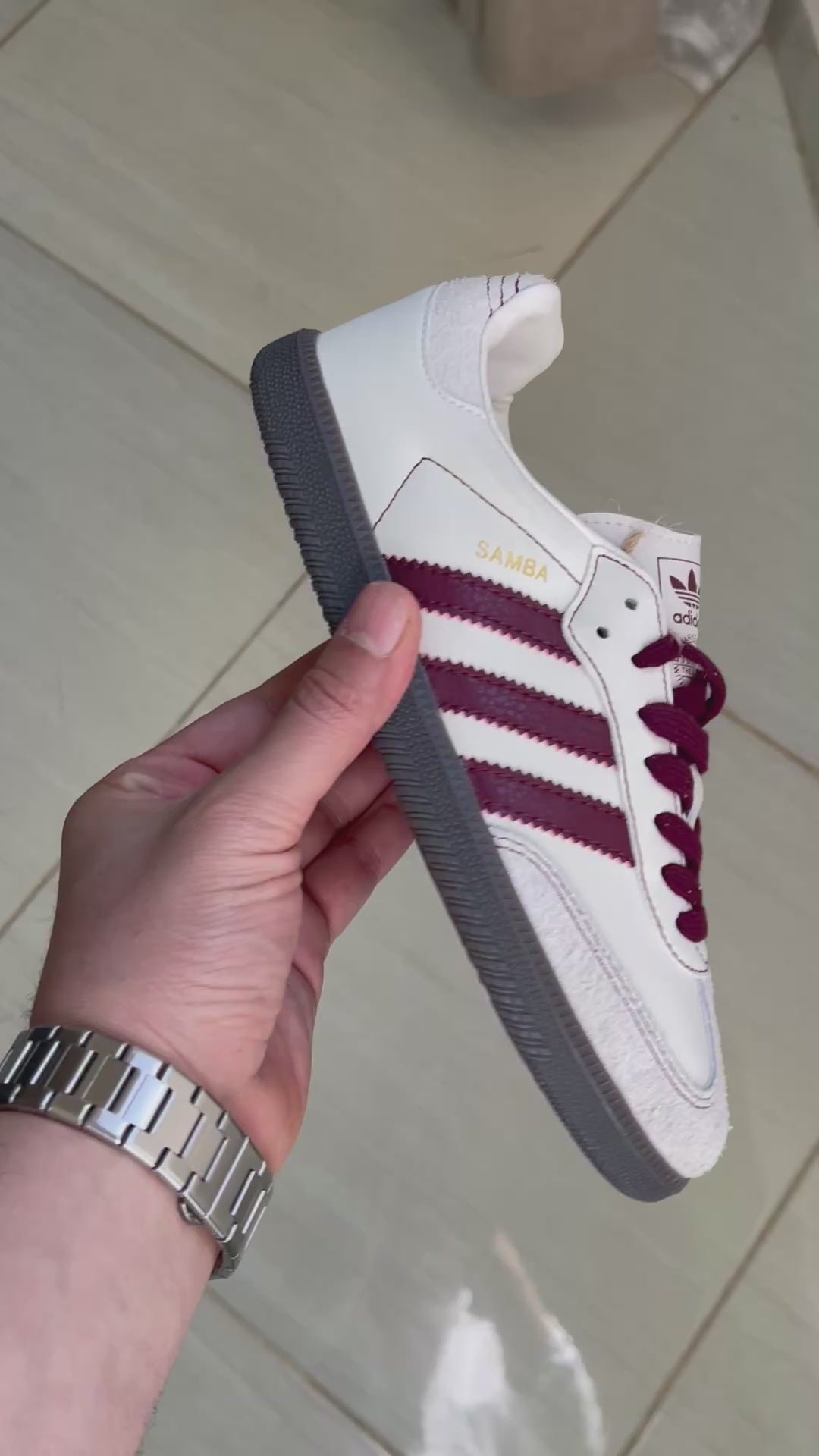 Adidas sampa wonder white maroon